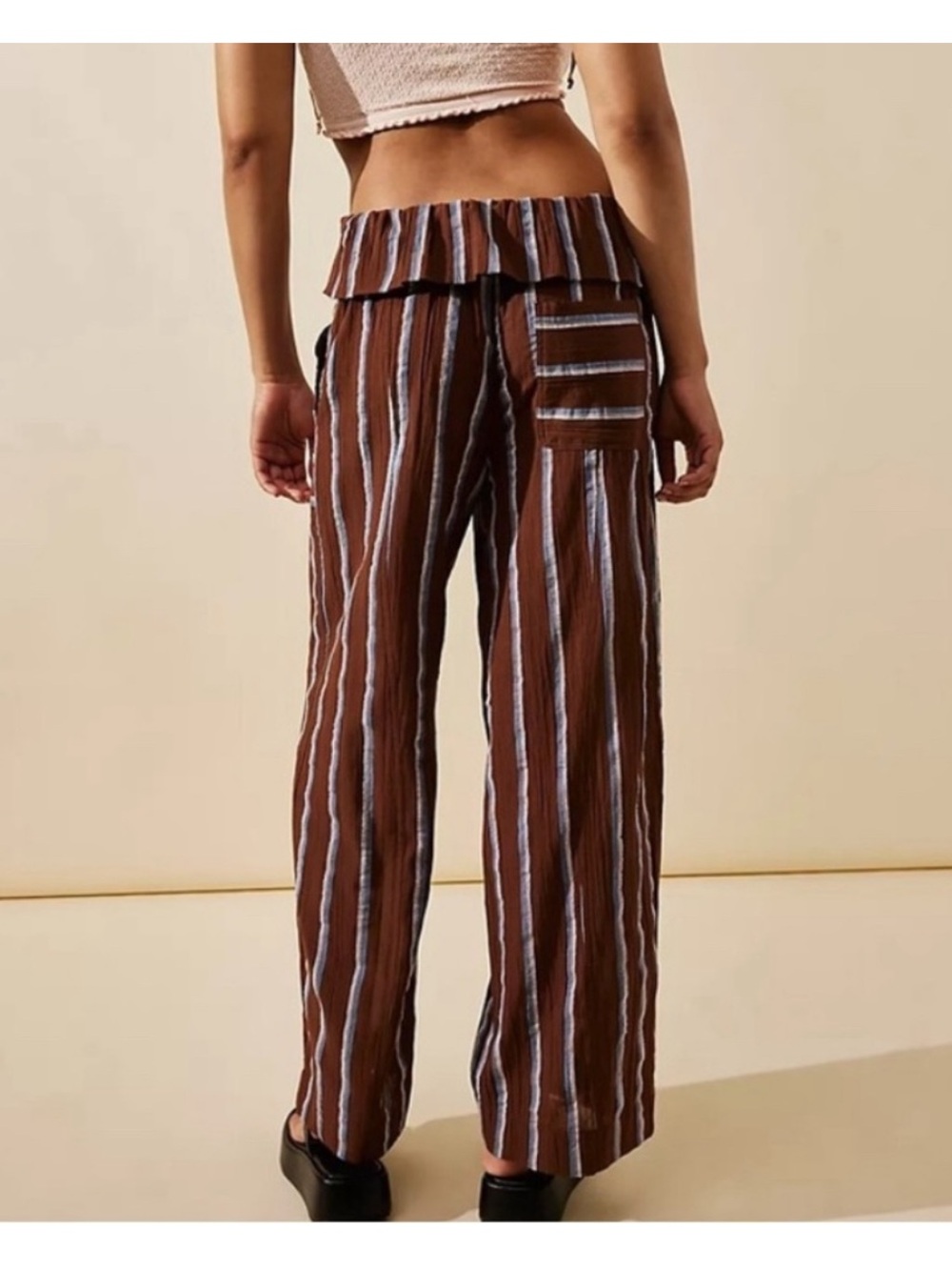 NWT Free People Free- Est Came To Play Striped Pants